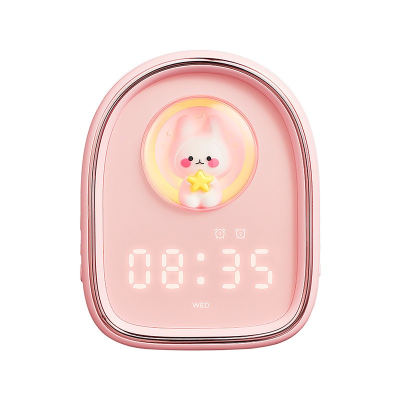 Smart Alarm Clock Cute Rabbit Capsule Look LED Night Light
