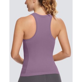 MathCat Workout Tops for Women Racerback Tank Tops Seamless Running Tank Tops Muscle Tank Sleeveless Gym Tops Yoga Athletic Shirts Grey Purple