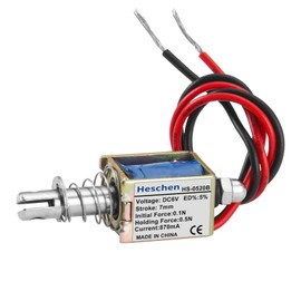 Hechen Solenoid Electromagnet, HS-0520B, DC6V 870mA, 7mm Stroke, Push Pull Type Open Frame