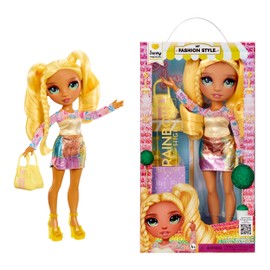 Rainbow High My Fashion Style Doll Sunny 28 cm Yellow Fashion Doll with Eye-catching Outfit and Chic Handbag for Playing, Moving, Collecting, for Children from 4 to 12 Years