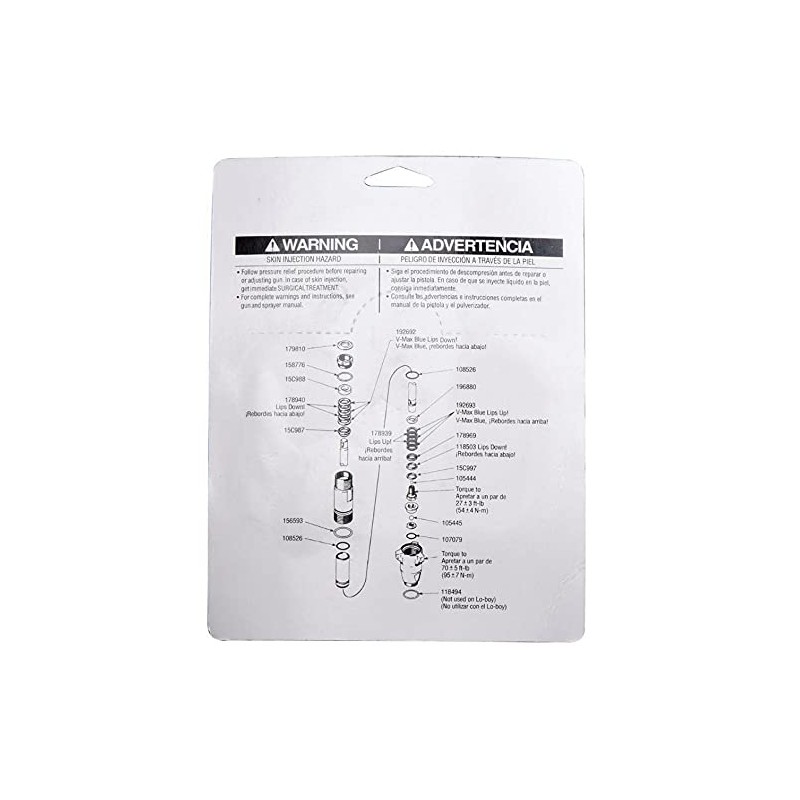 Pump Repair Packing Kit 248-212 for Airless Paint Sprayer 695