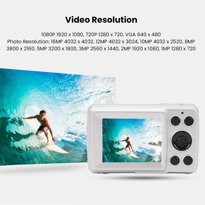 Digital Camera, 16MP Compact Small Point Shoot Camera with 2.4