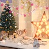 Breling 2 Pack 8.2Ft Christmas Snowflake Banner Pink White Felt
