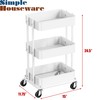 Simple Houseware 3-Tier Compact Utility Rolling Cart, Low 24” Height