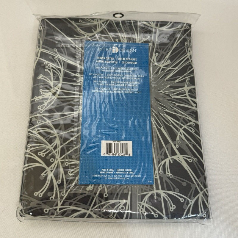 InterDesign Inter Design Fabric Shower Curtain Dandelion Print 72”x72”