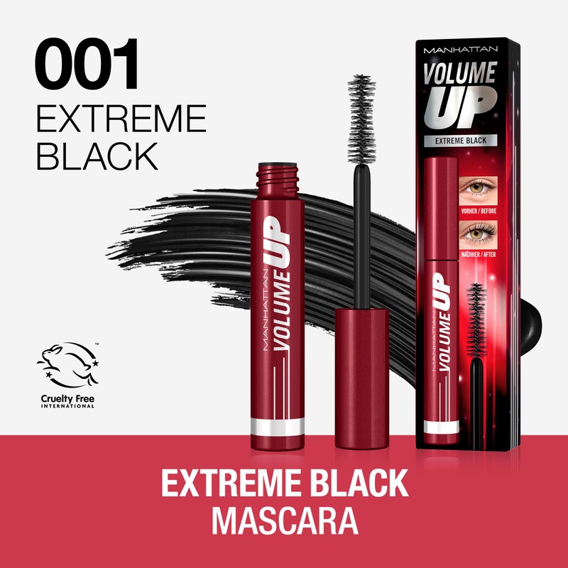 Manhattan Volume Up Mascara, Extreme Black, 8 ml Animal Cruelty