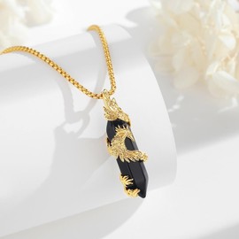 INFUSEU Crystal Phoenix Necklace, Bird Pendant Spiritual Animals Necklace Jewellery Crystal Rising Phoenix Lapis Lazuli Gifts for Women Girls Ladies, Copper