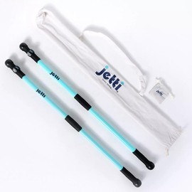 QVC Jetti Weighted Walking Poles w Bag and 2 Light Attachments - Color: Sky Blue, Size: Medium