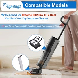 Aymthgt H12 Pro Accessory Kit for Dreame H12 Pro, H12 Dual Cordless Wet Dry Vacuum Cleaner, Includes 2 Brush Roller and 2 HEPA Filter