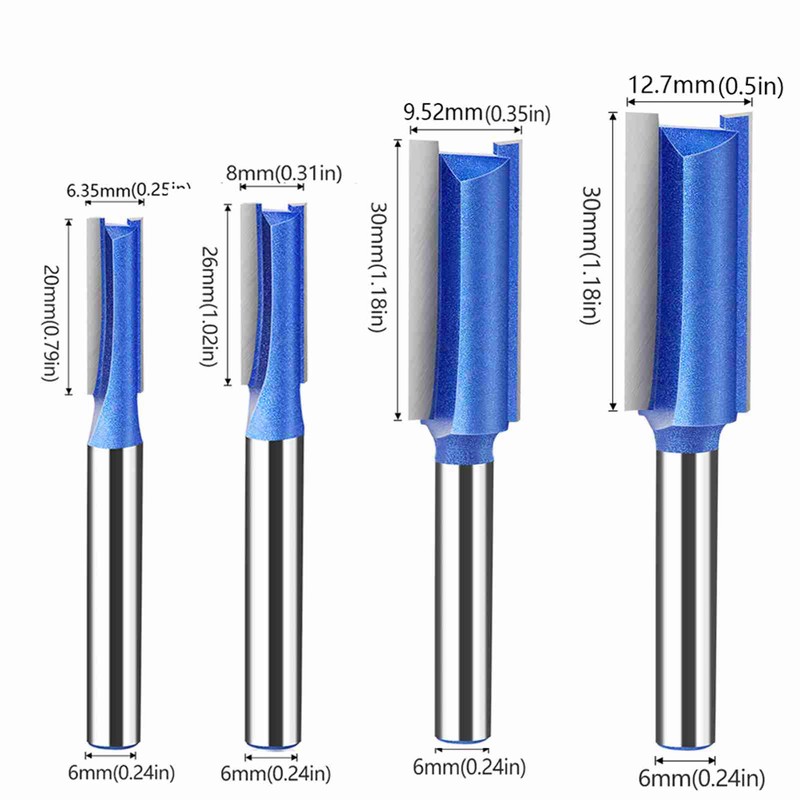 4Pcs 6mm Shank High-quality Milling Cutter Flush Trim With Bearing