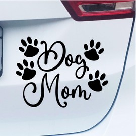 PrintAttack P008 Dog Mom Dog Sticker Dog Taxi Love Animals Dog Sticker for Car, Motorhome, Dog Love (Black)