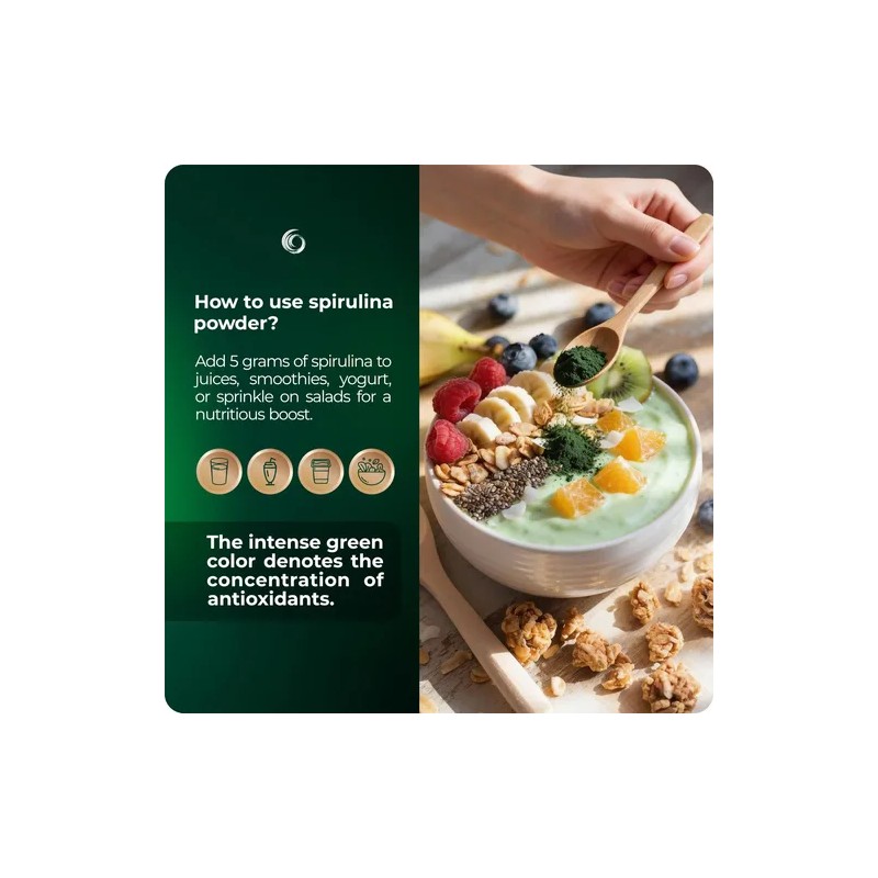Spirulinamater Polvo Orgánico De Espirulina Usda 1 Lb