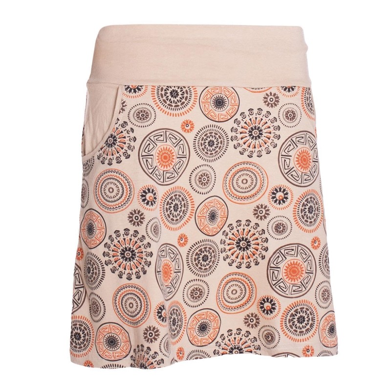 Vishes Alternative Bekleidung - Damen Mini-Rock Baumwolle Mandala-Muster extra breiter
