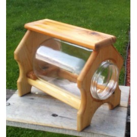 Table Top or Ground Gallon Glass Jar Squirrel Feeder Cedar Wood