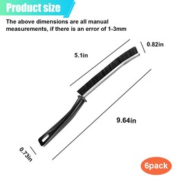 DUSCOKE 6PCS Car Crevice Cleaning Brush, Hard-Bristled Dead Corner Gap Scrubber Car Detailing Brush for Kitchen & Bathroom, Multi-Function Vehicle Window Cleaner Tools for Auto Dash Vent Door Track