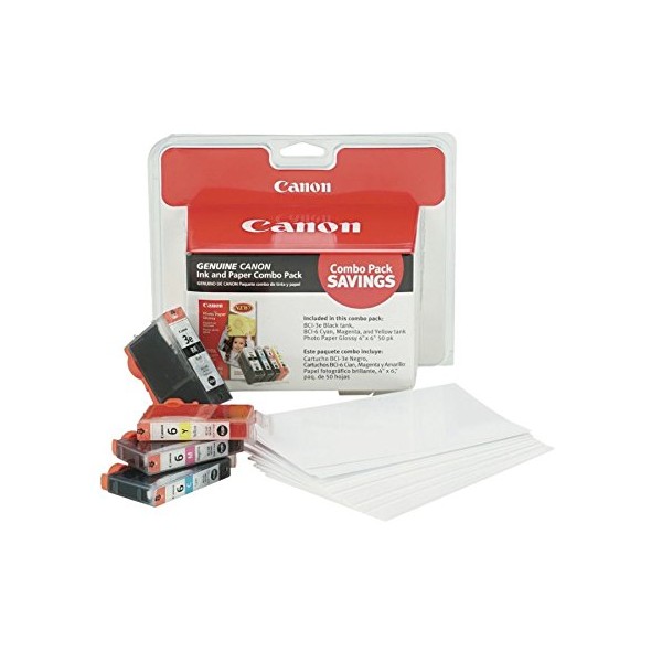 Canon BCI-3e/6 4 Colors with Photo Paper 50 Sheets Compatible