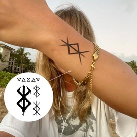 Tattoo Tech, 2 Sheets Large Semi Permanent Tattoo, Lasts 7-15 Days Temporary Tattoos, Waterproof and Non-Reflective, Minimalist Design for Arm, Exquisite Packaging