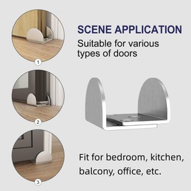 JUBEST Sliding Barn Door Floor Guide, Floor Mounted Sliding Door Bottom Guide, U Shape, Durable Stainless Steel Barn Door Guide for Door Thick 1-7/16" - 1-13/16", 2 Pack