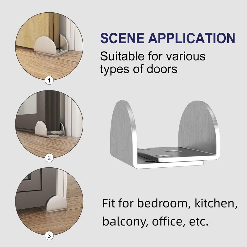 JUBEST Sliding Barn Door Floor Guide, Floor Mounted Sliding Door