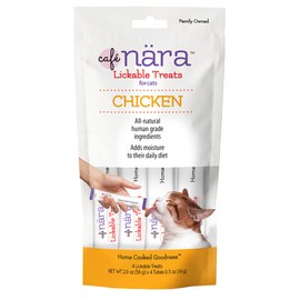 Café Nara - Chicken Lickable Treat for Cats - Supports Pet Hydration - Wet Cat Food/Meal Topper - Traceable Ingredients - Wheat, Corn & Soy Free - Non-GMO - 0.5 oz - 4 Tubes - 1 Pack