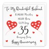 Hunts England - Romantic Husband 35th Wedding Anniversary Card -