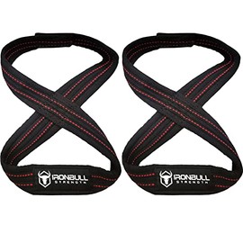 Correas de elevación resistentes para peso muerto, figura 8 correas de muñeca para levantamiento de pesas pesadas, hombre fuerte, levantamiento de potencia, entrenamiento y levantamiento de pesas, para hombres (14 a 8 pulgadas + circunferencia de muñeca)