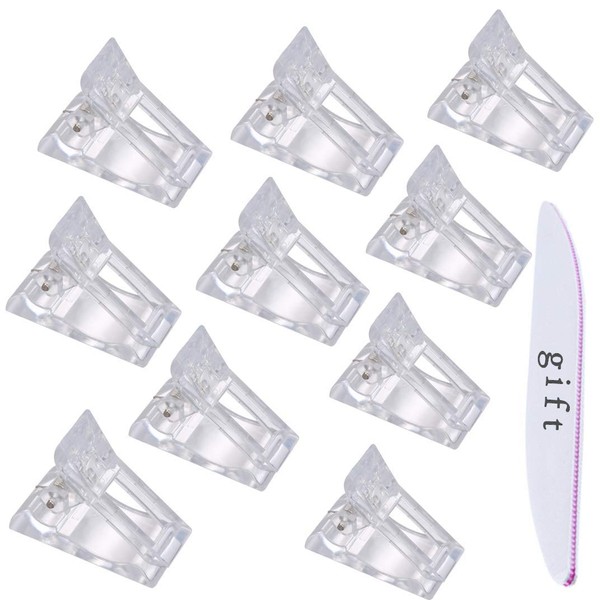 10Pcs Nail Tips Clip for Quick Building Polygel Nail Clip for Poly gel Nail Finger Extension UV LED Builder Clip Clamps Manicure Nail Art Tool DIY Nail Gel Assistant Manicure Building Tool Clip