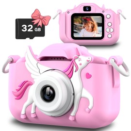 Slothcloud Children's Selfie Camera, Birthday Gifts for Boys Aged 6-12, HD Digital Video Cameras for Toddlers, Toy for 3 4 5 6 7 9 Years Old Teenagers with 32GB SD Card