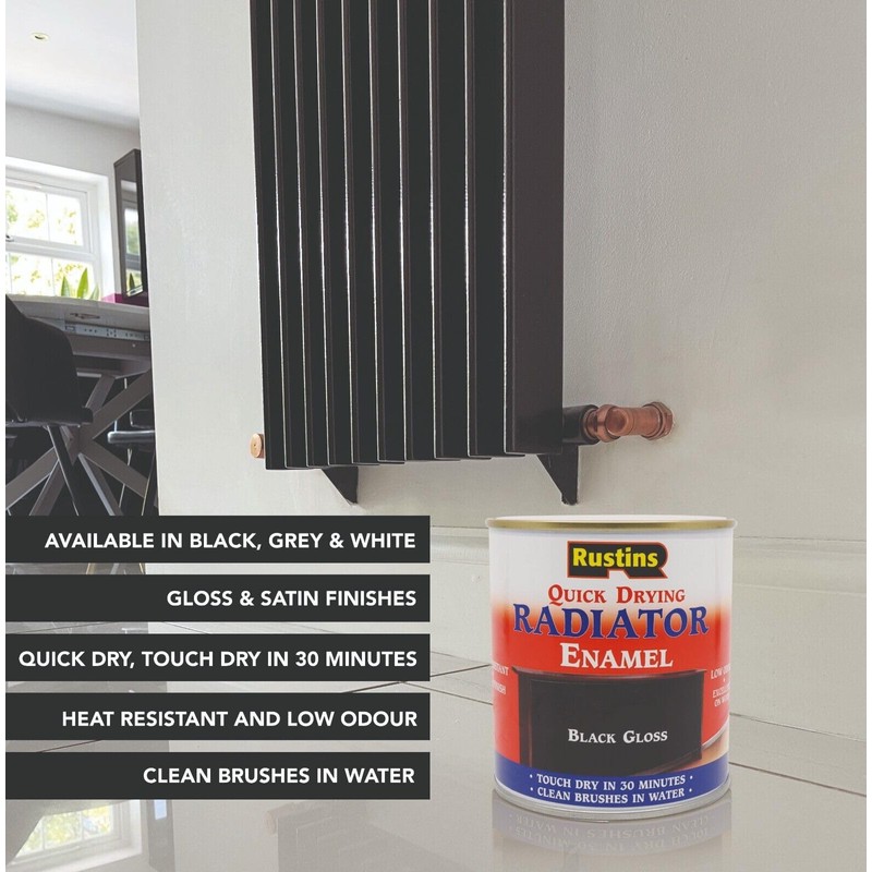 Rustins RADG500 500ml Quick Dry Radiator Paint Gloss