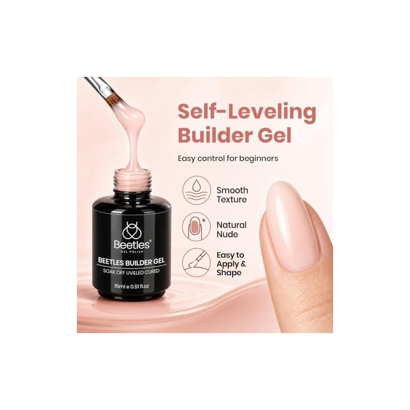 Beetles Gel Constructor Nude Translúcido 7 en 1, 15 ml