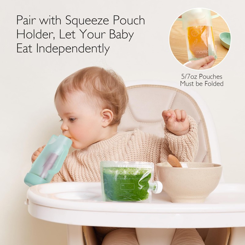 Momcozy Reusable Baby Food Pouches for Toddlers,BPA Free Plastic,Food Safe,Freezer