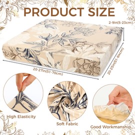 Tegeme 8 Pcs Stretch Printed Sofa Cushion Covers Outdoor Floral Couch Covers Replacement Outdoor Couch and Sofa Slipcovers Furniture Cushion Washable Reusable Furniture Protector (Classic)