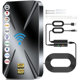 2024 Upgraded TV Antenna Indoor, 1000+ Miles Range Digital TV Antenna for Smart TV - Indoor Outdoor Signal Amplifier for Local Channels Support 8K 4K HDTV 1080p Fire Stick All TVs -38FT Coax Cable