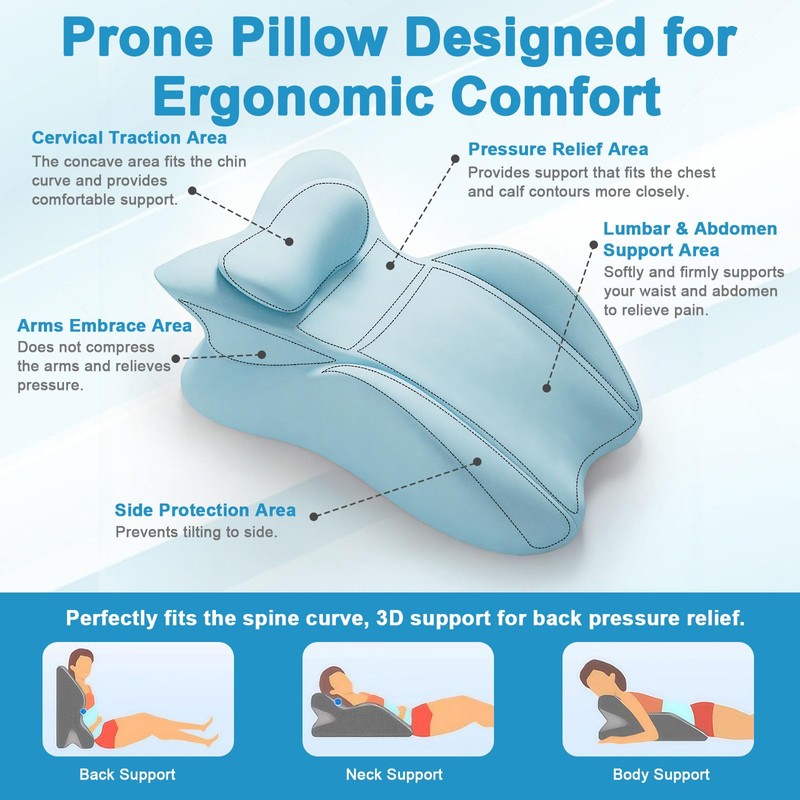 cjc Memory Foam Wedge Pillow for Adults, Multi-Position Support Bed