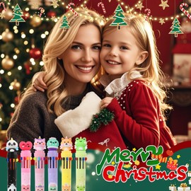 PowerKing Bolígrafo Multicolor 0.5mm, 10 en 1 Bolígrafos Retráctiles de Colores para Oficina Material Escolar Estudiantes Niños Regalo, 6 unidades (Espacio)