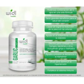 Suplemento Ajo Sin Sabor Widl Health Garlic Complex 180 Tabletas