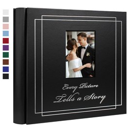 Hiwhy Photo Album 4x6 700 Photos Leather Cover Wedding Photo Albums Extra Large Capacity Picture Book with Beautiful Prints Presents for Wedding Baby Vacation Black