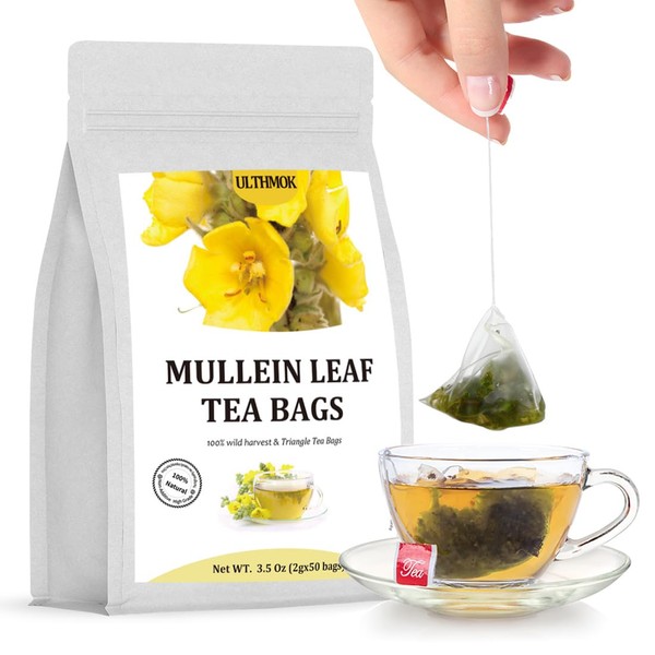 Premium 50 Mullein Leaf Tea Bags. Made with 100% Pure