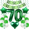70 Balloons - Green 70th Birthday Decoration for Men &