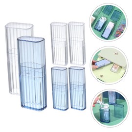 COHEALI 6pcs Portable Transparent Storage Box for Travel and Home Compact Organizer for Toothpicks and Cotton Swabs and Lightweight Carry Case Clear
