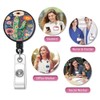Painted Cactus Retractable ID Card Badge Holder with Alligator Clip,