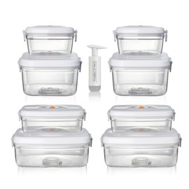 SNUGTOPIA Vacuum Seal Food Storage Containers, Leakproof, Freshness, BPA-Free Kitchen Organizers, Ideal for Fruits, Veggies, Meats, Leftovers, Dishwasher Safe (0.6Lx2+1.5Lx2+1Lx2+2Lx2)