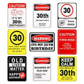 30th Birthday Decorations - 9PCS Over the Hill 30th Birthday Decorations for Men Women You're 30 Birthday Signs for 30 Birthday Party Door Window Decor Cheers to 30 Year Old Photo Booth Props
