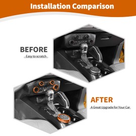 Jeliker for Bronco Orange AC Control Radio Knob Cover Trim Rings, Headlight Switch Knob Cover for Ford Bronco 2021 2022 2023 Orange Interior Accessories 6pcs(NOT for Sport)