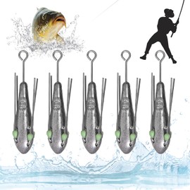 Pack of 5 78 g Pear Lead Fishing Lead Fishing Lead Weights Fishing Lead Set with Four Legs Fishing Accessories Teardrop Streamline Lead Sets for Outdoor and Sea Fishing Casting Fishing Bass Trout