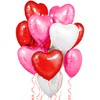 KatchOn, 12pcs Heart Shaped Foil Balloons Set - Red, Pink