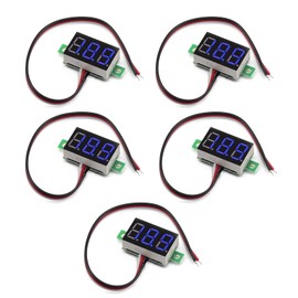 Artudatech LED Digital Voltmeter, 3 Wires, 0.28 Inch 4.0-40V 5 Pack Mini Blue Digital Display Voltage Tester DC LED Voltmeter Small Voltage Meter Circuit Testing Voltage Measurement DIY etc