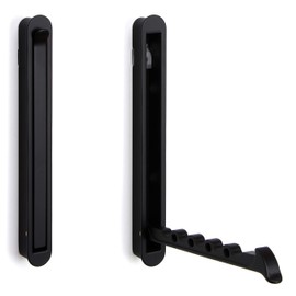 MITAL Modern Wall Panel Coat Hook Hinged Coat Hook Black Folding Hook 140 x 16/128 mm Wall Hooks for Inlet & Screws 1 Piece Wardrobe Hanger Holder Retractable