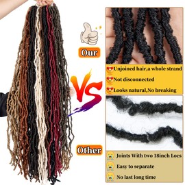 Shoobidoo 6Packs 36 Inch New Soft Locs Crochet Hair 613# Blonde Pre Looped Super Long Faux Locs Crochet Braids Curly Wavy Goddess Locs Dreadlocs Synthetic Hair For Black Women