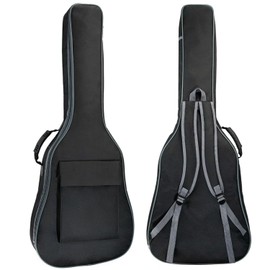moosiker 40 41 Inch Acoustic Guitar Gig Bag Case soft 0.6 inch Padding Classical Guitar Case Gig Bag Full Size Backpack Adjustable Shoulder Strap Guitar Accessories (41Inch-12MM Thick Black)